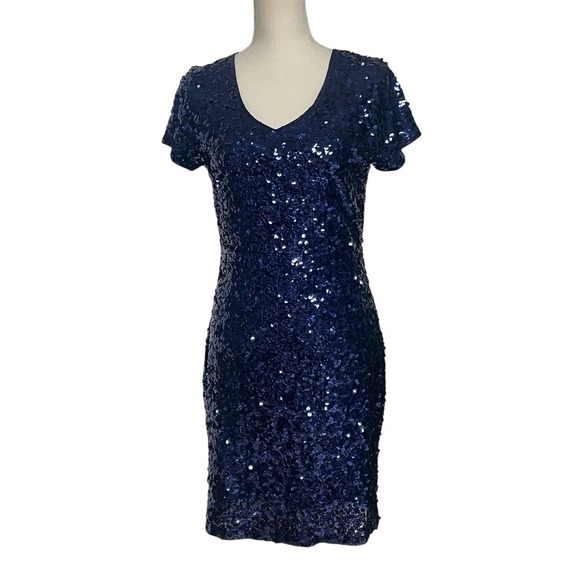 Maner Dresses & Skirts - Maner Elegant Navy‎ Sequin Dress Women's Medium